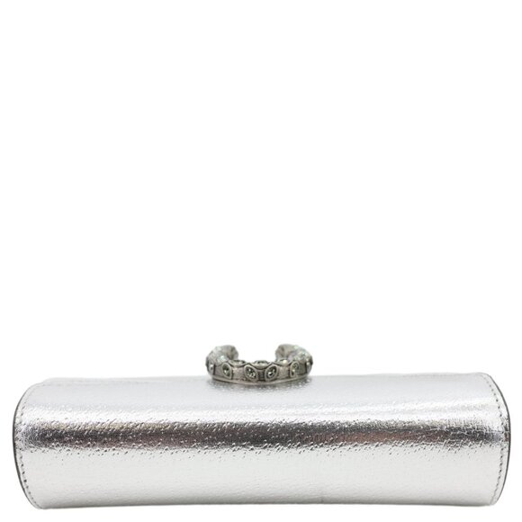 Gucci  Dionysus Super Mini Metallic Leather Crossbody Bag Silver 476432 - Picture 5 of 10